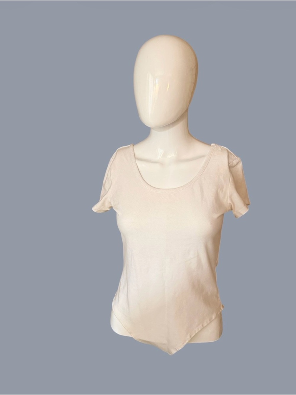 Everyday Scoop Neck Short Sleeve Bodysuit in Cream